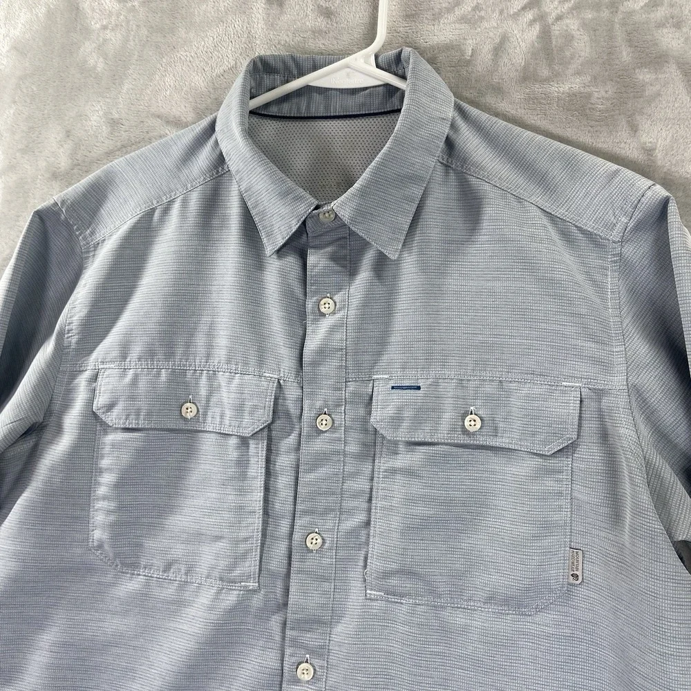 Mountain Hardwear Shirt Mens Large Button Up Vented Fishing Outdoor Roll Tabs